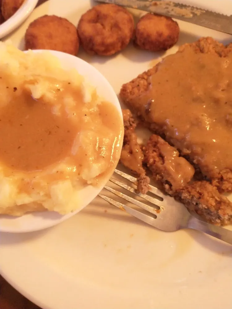 Country Fried Steak Mashed Potatoes Fried Squash